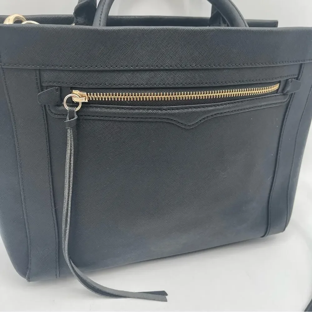 REBECCA MINKOFF Purse Monroe Tote Shoulder Bag Satchel Leather Gold Hardware